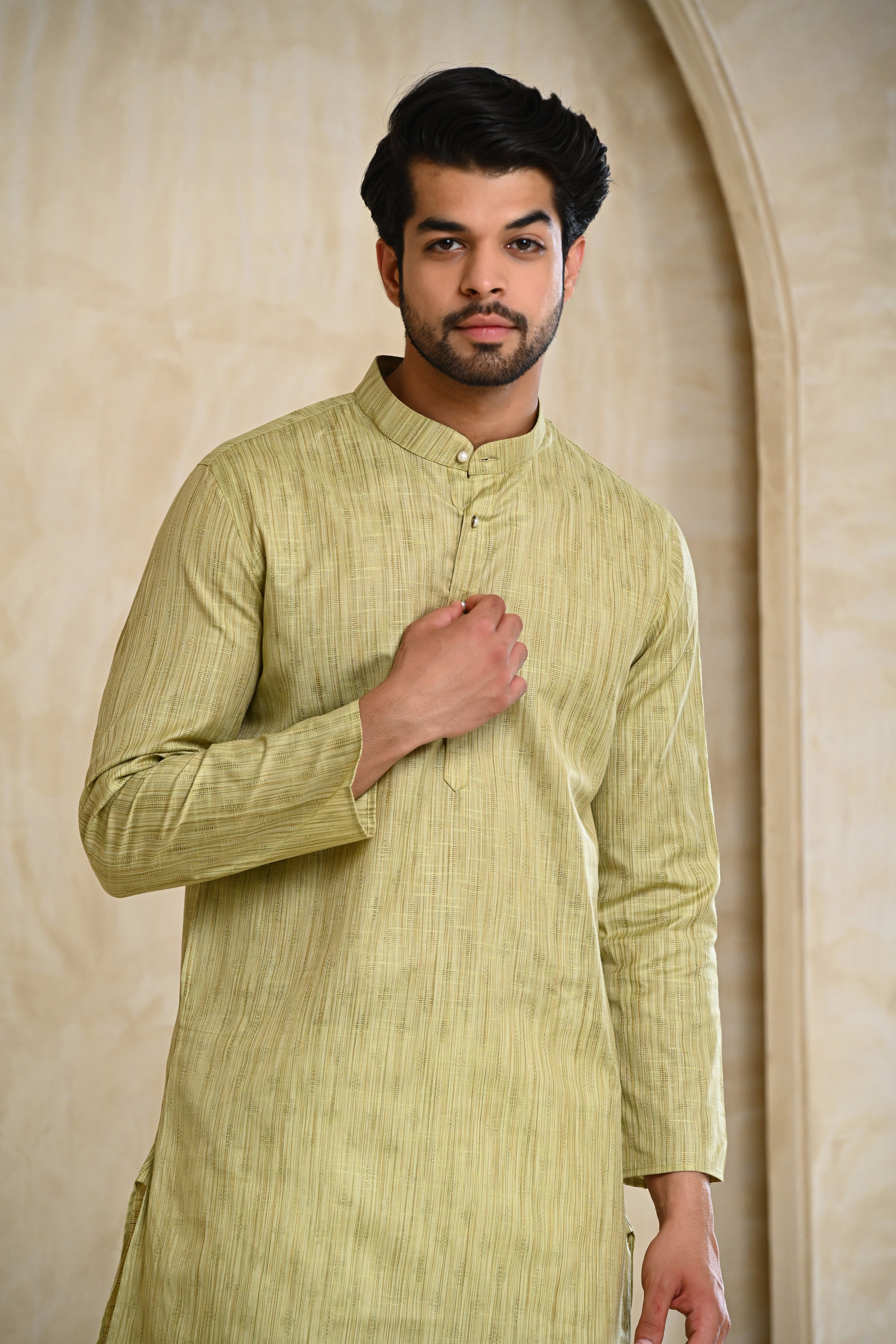 Kurta pajama discount green and white