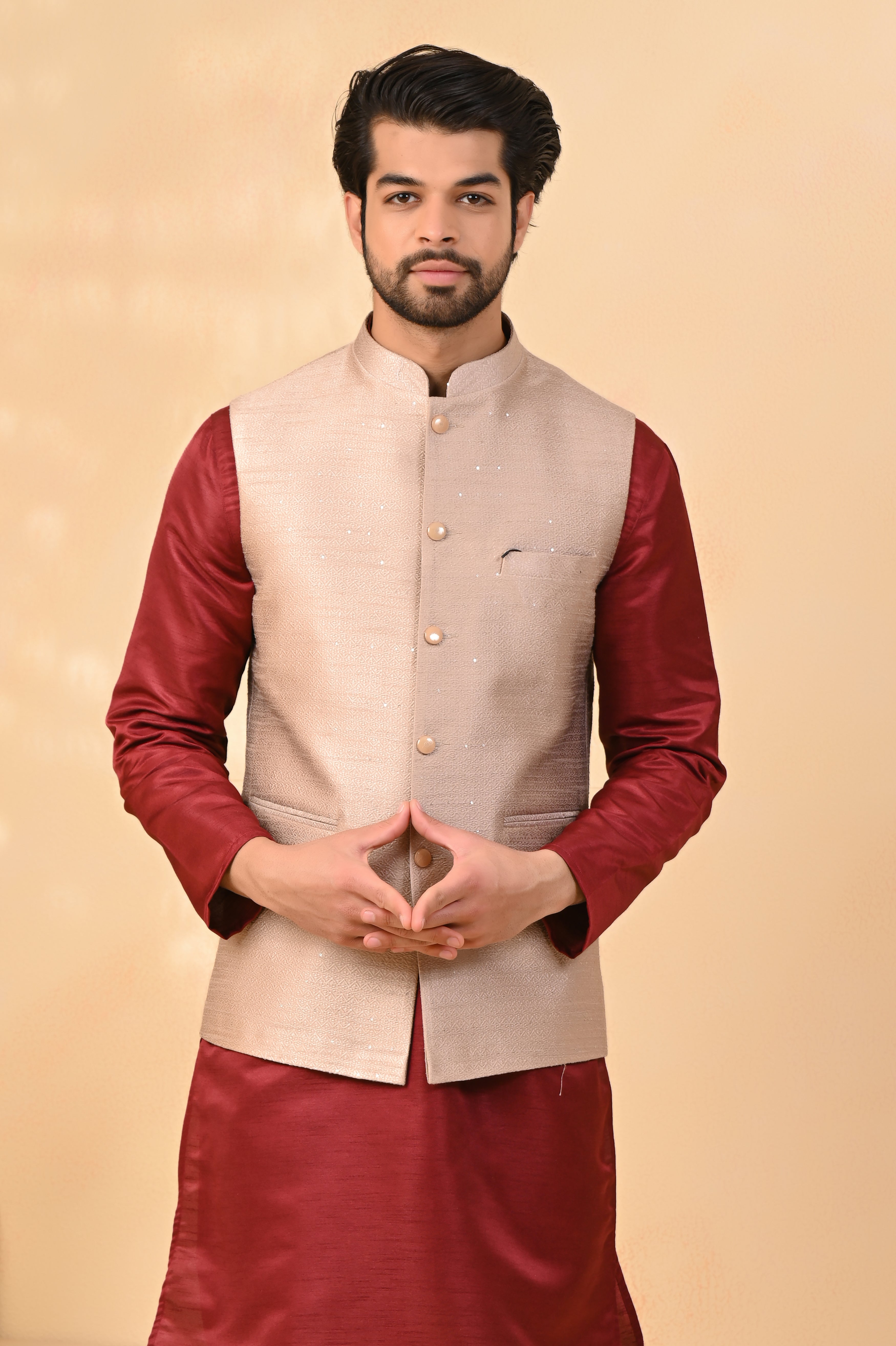 Amazon.com: KISAH Men Nehru Jacket, Pink Green Color, Cotton Blend Fabric  Full Sleaves, Knee Length, Regular Fit, Ethnic wear : Clothing, Shoes &  Jewelry