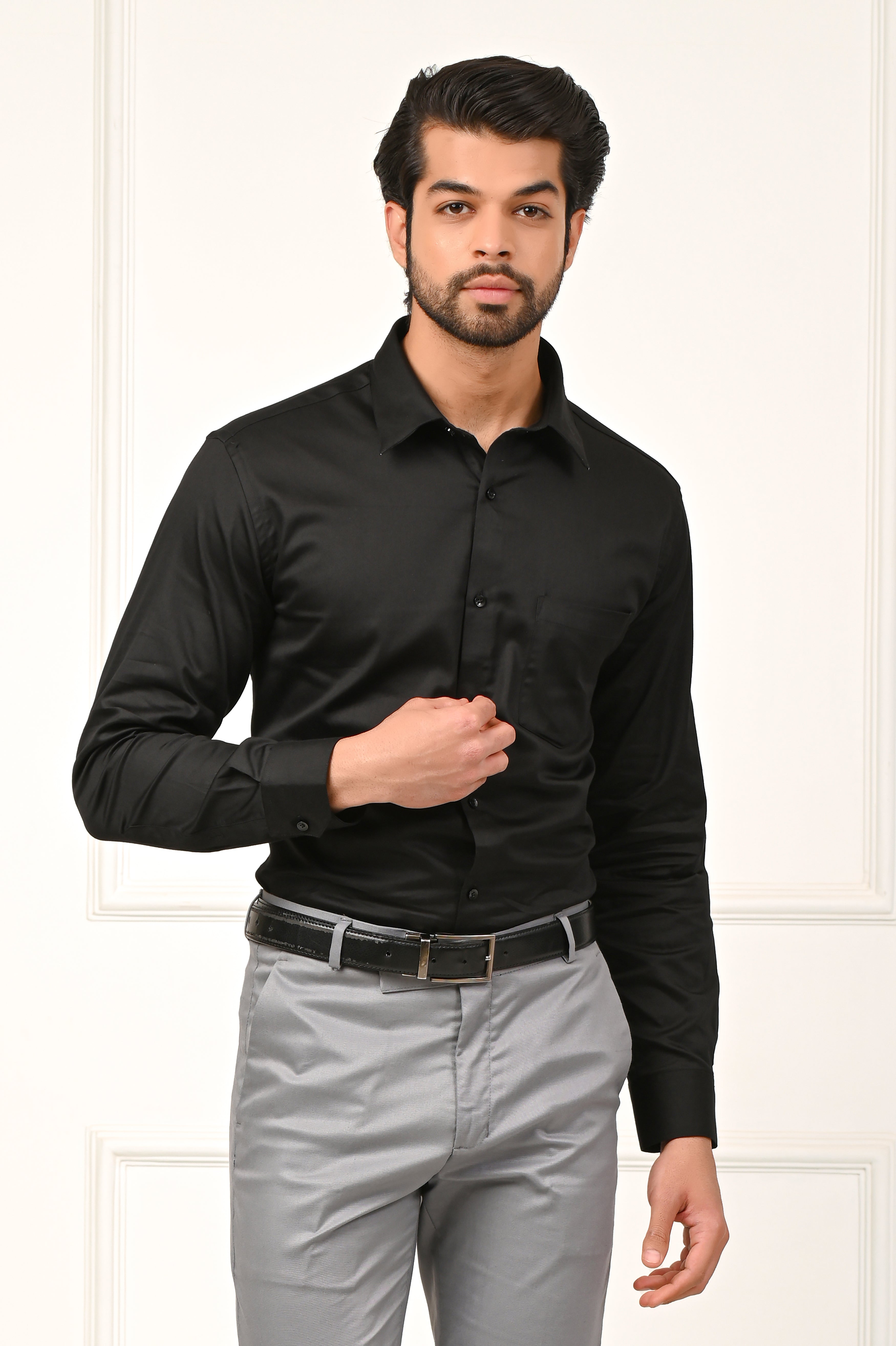 Premium Black Pure Cotton Formal Shirts – Amogue