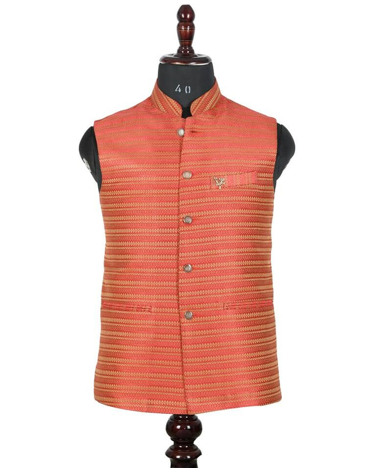 Red Traditional Nehru Jacket