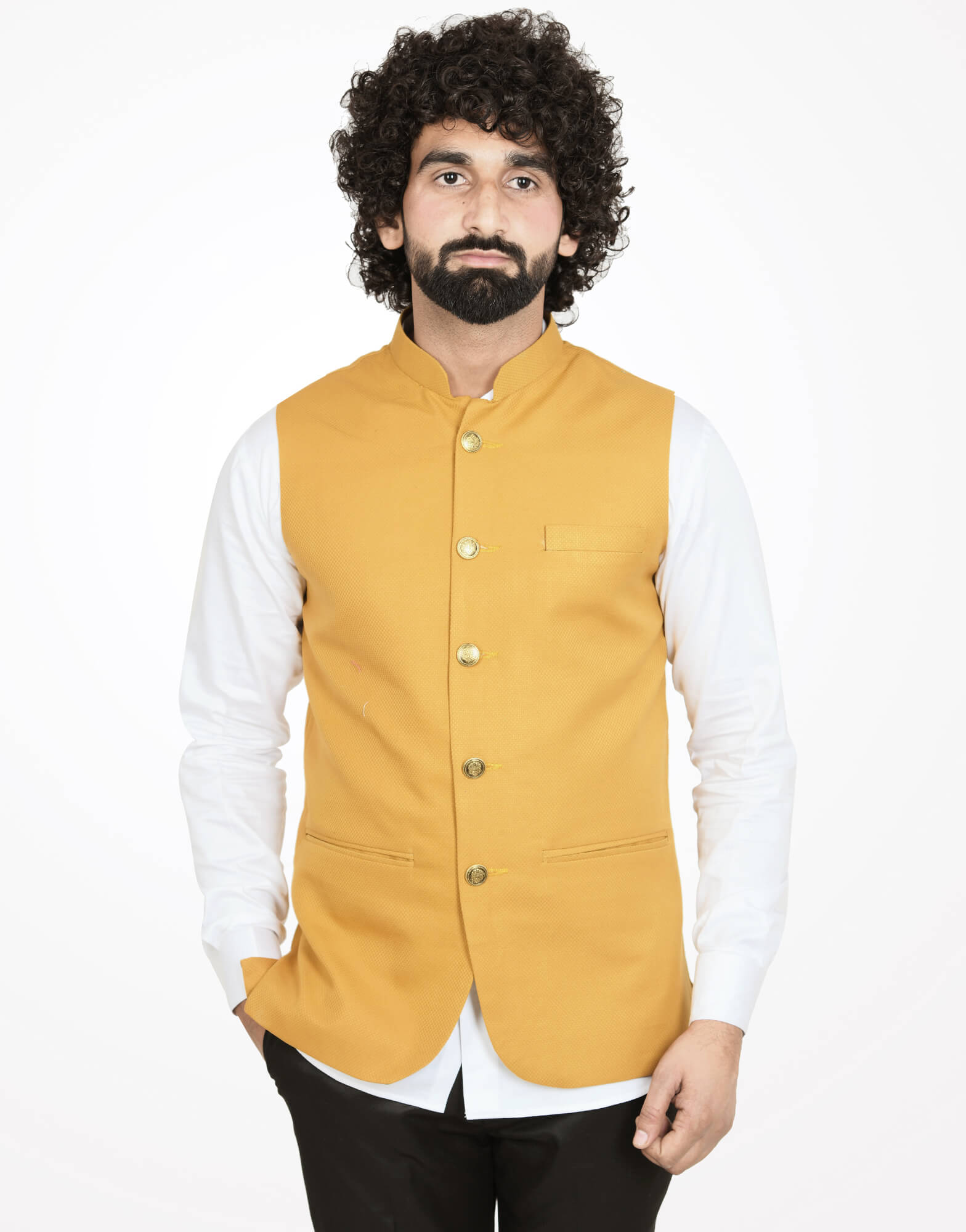 Buy online Yellow Solid Nehru Jacket from Jackets for Men by Tahvo for  ₹1430 at 52% off | 2024 Limeroad.com