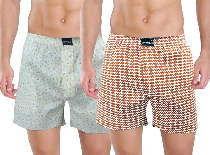 Banana ZigZag Cool Printed Cotton Boxers Combo