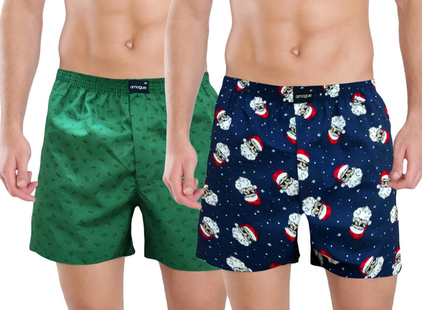 Boat Santa Printed Premium Cotton Boxers