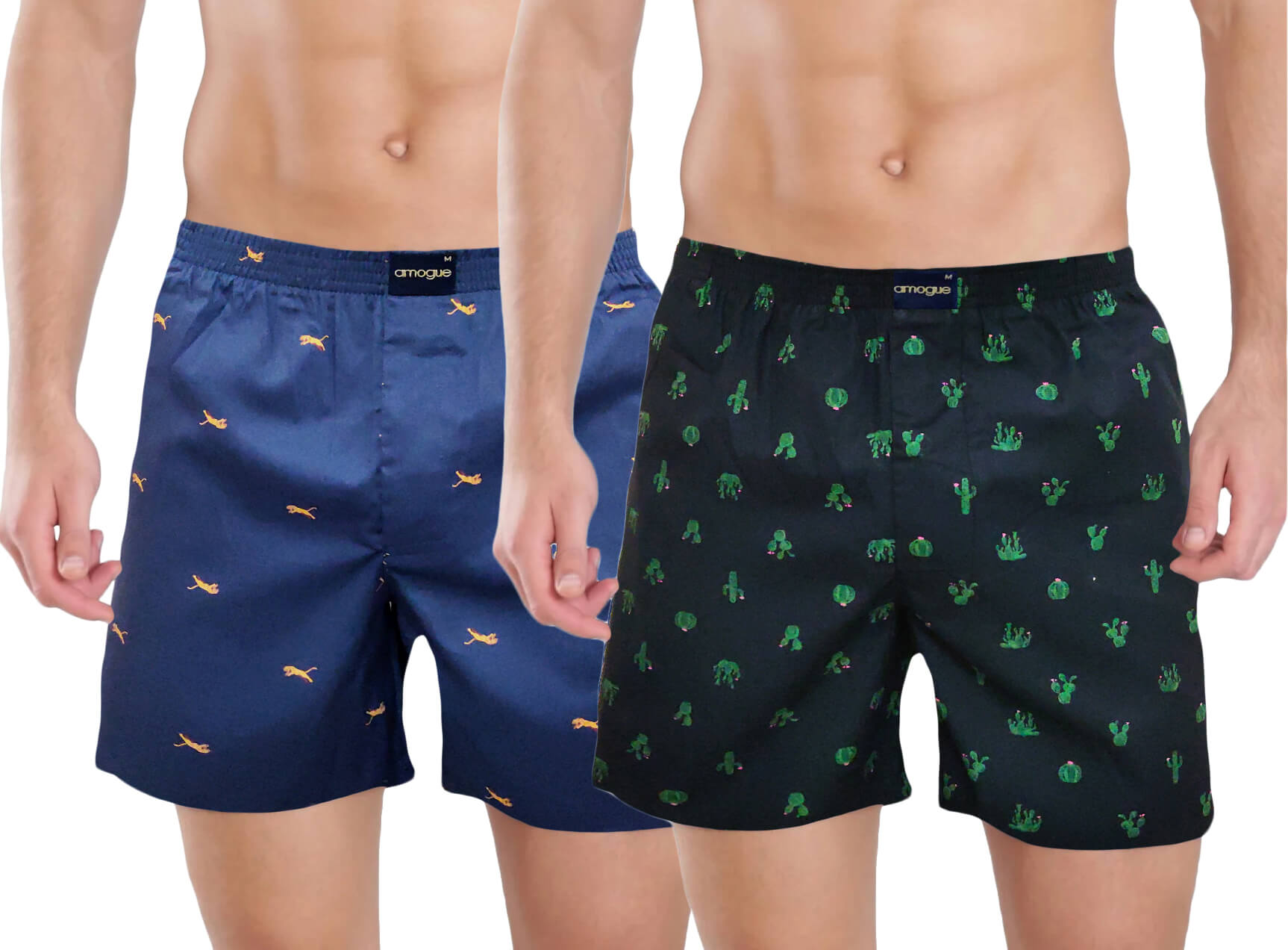 Blue & Black Funky Cotton Boxers | Amogue