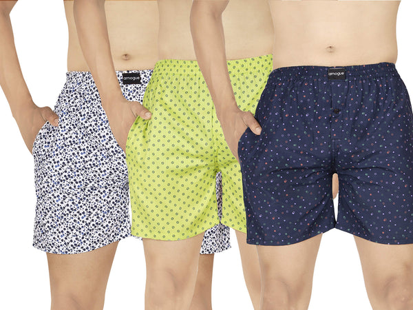 White Green Blue Mutlicolor Dotted Boxer Combo